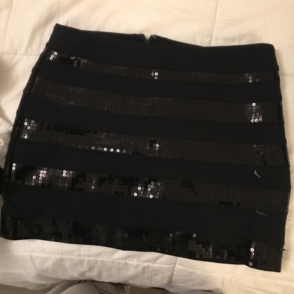 Black sparkle striped skirt